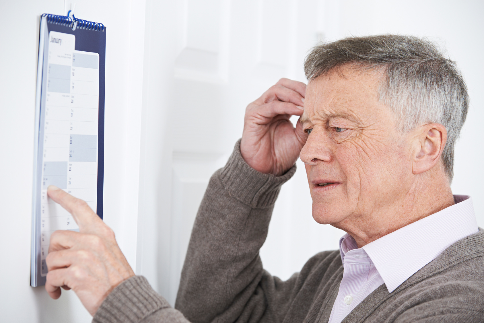 Elderly Man Stressing Out Over his Schedule
