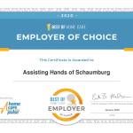 Assisting Hands Home Care in Schaumburg/Park Ridge Receives 2020 Best of Home Care Employer Choice Award