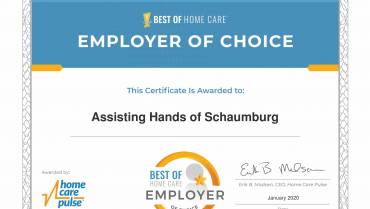 Assisting Hands Home Care in Schaumburg/Park Ridge Receives 2020 Best of Home Care Employer Choice Award