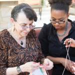 Grandmother and Granddaughter Knitting