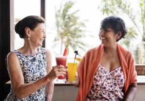 Senior Women Enjoying Drinks