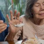 Elderly person refuses to eat food