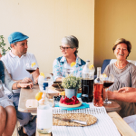 Seniors hanging out and drinking