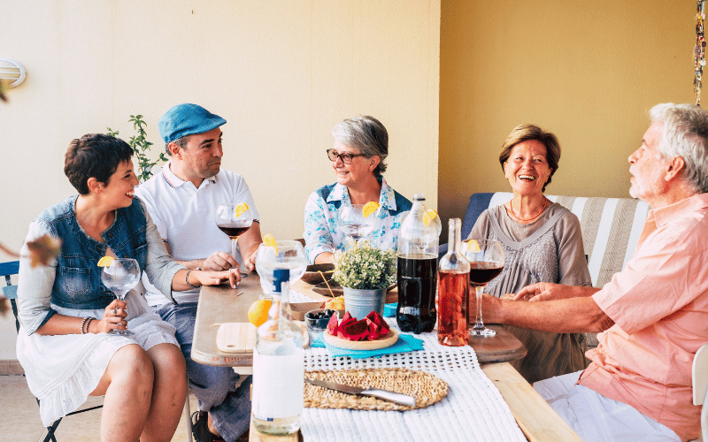 Seniors hanging out and drinking