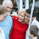 Family hugging together